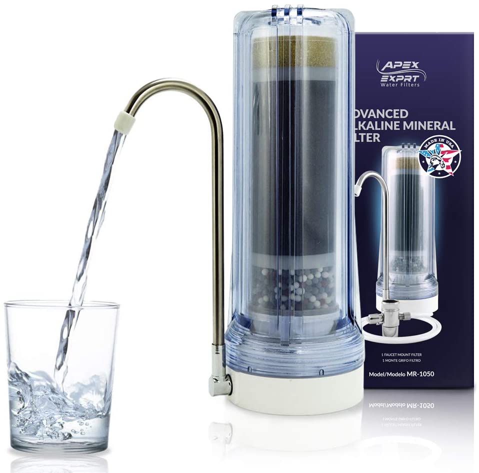 Dual Stage Water Drinking Filter Countertop Clear Housing with Diverter valve