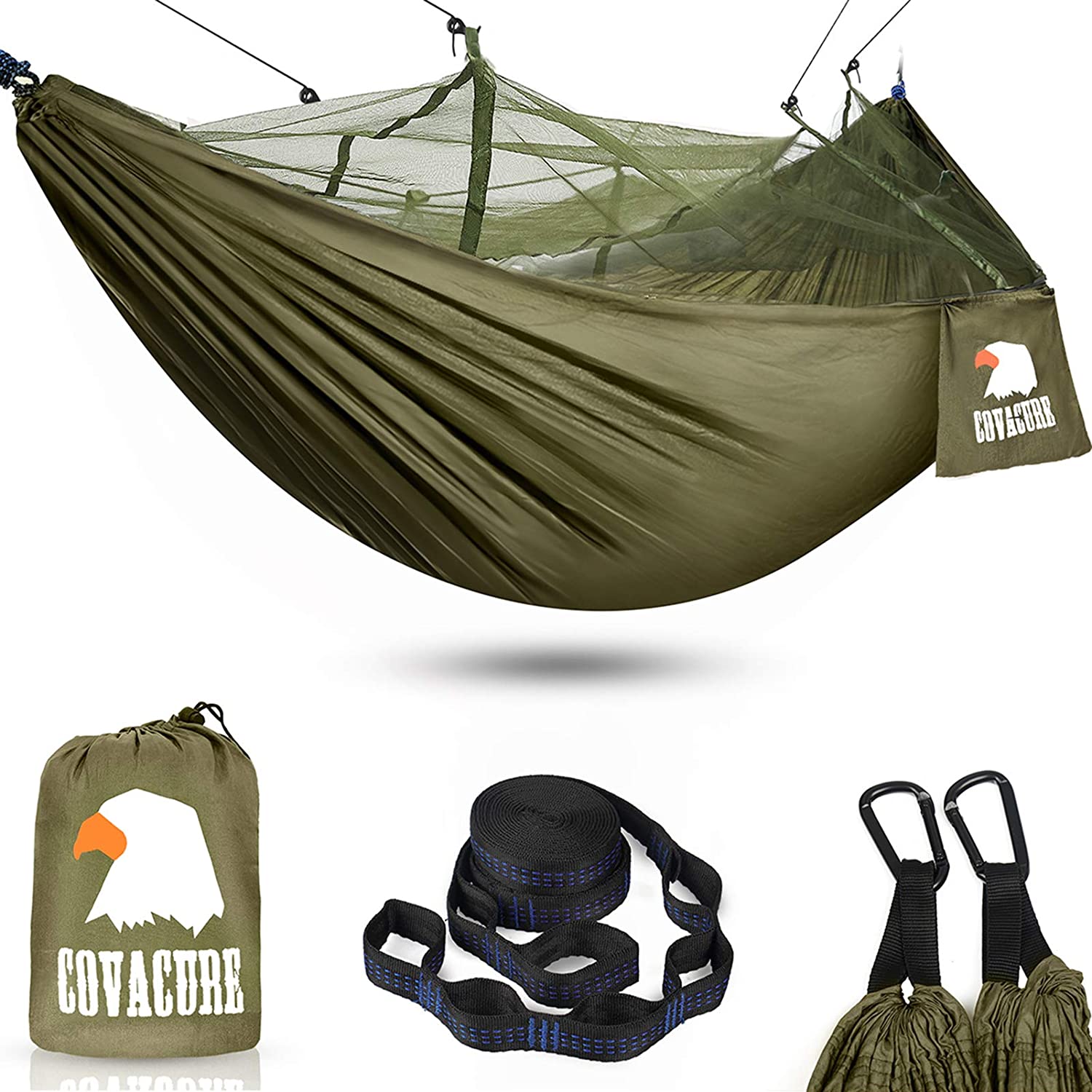 Goodlee Single & Double Portable Camping Hammock,Lightweight Nylon Parachute Hammock with Tree Straps for Travel,Camping,Backpacking and More. 