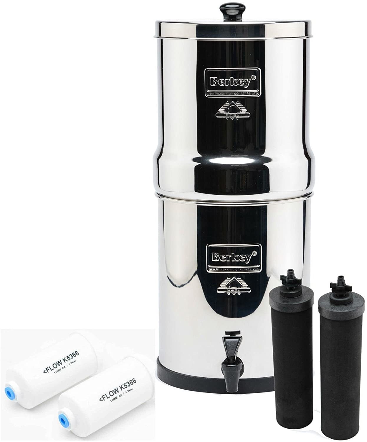 IMP6X2-BB Imperial Berkey with 2 Black Filters and 2 Flouride Filters 